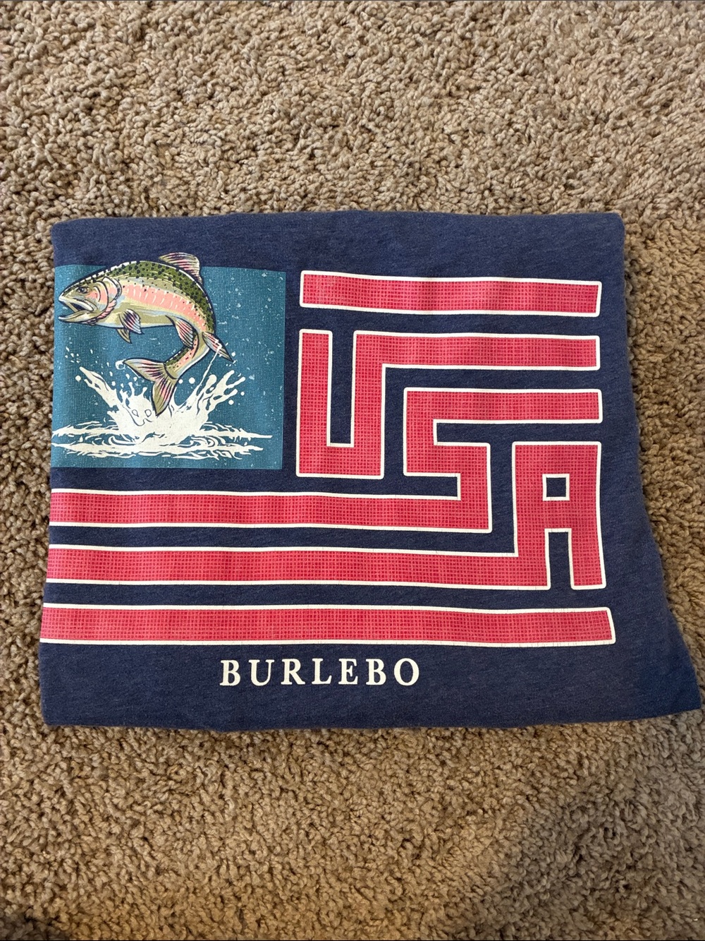 BURLEBO Men's Short-Sleeve Pocket Tee in Heather Navy